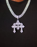Diamond Triple Cross Pendant - 14K White Gold - Lavenir Jewelry