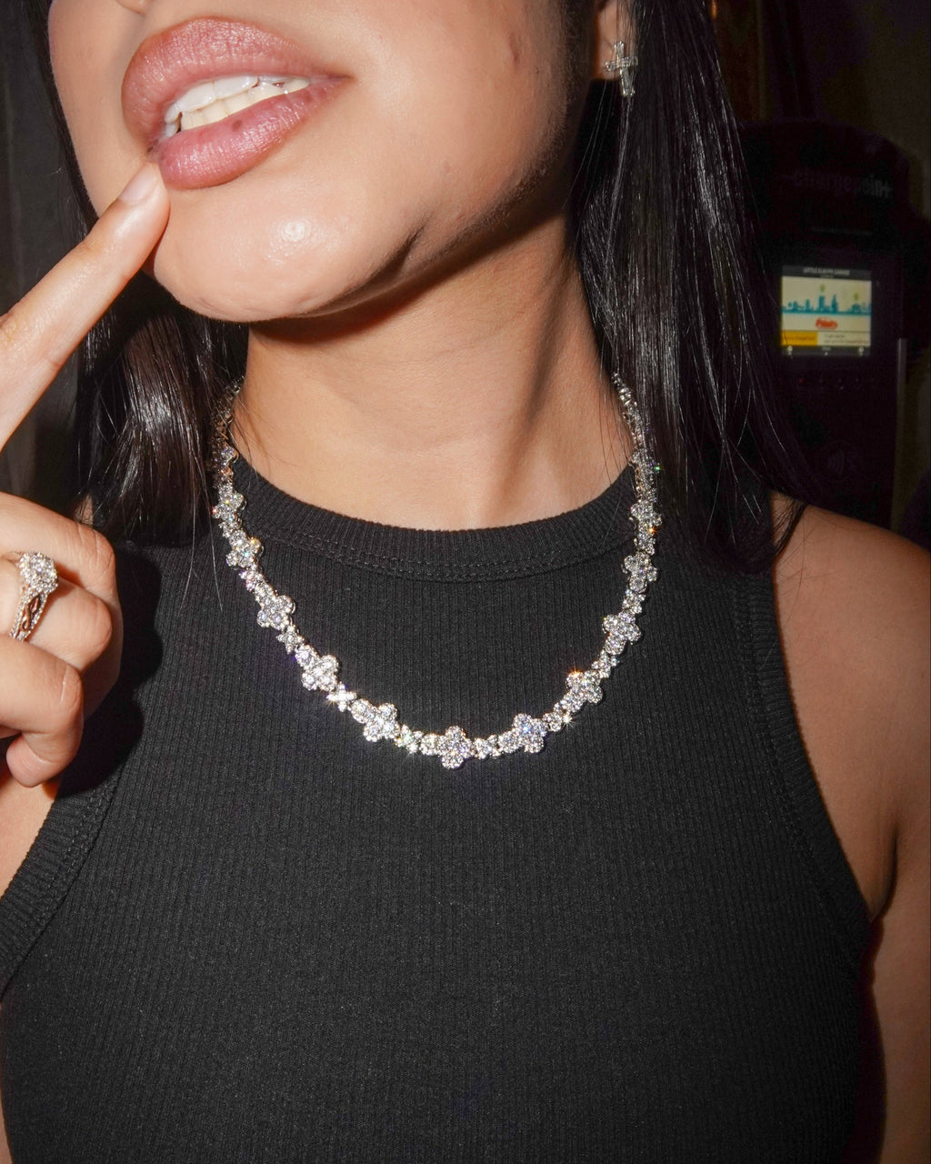 Diamond Cross Link Chain - 14K White Gold - Lavenir Jewelry