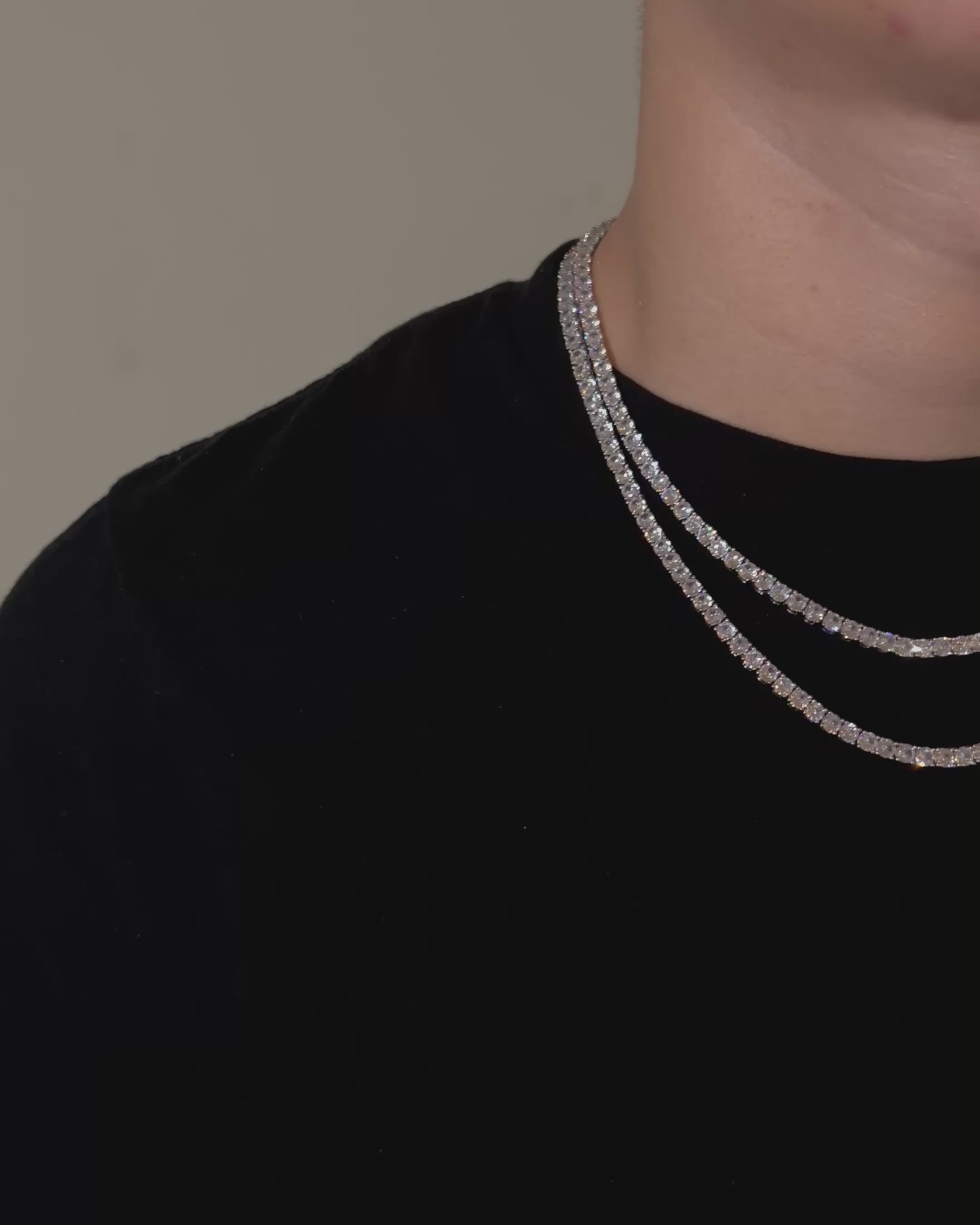 Diamond Tennis Chain - 14K White Gold (All Sizes)