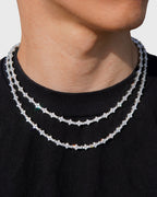 Diamond Tennis Chain (Starred) - 14K White Gold - Lavenir Jewelry